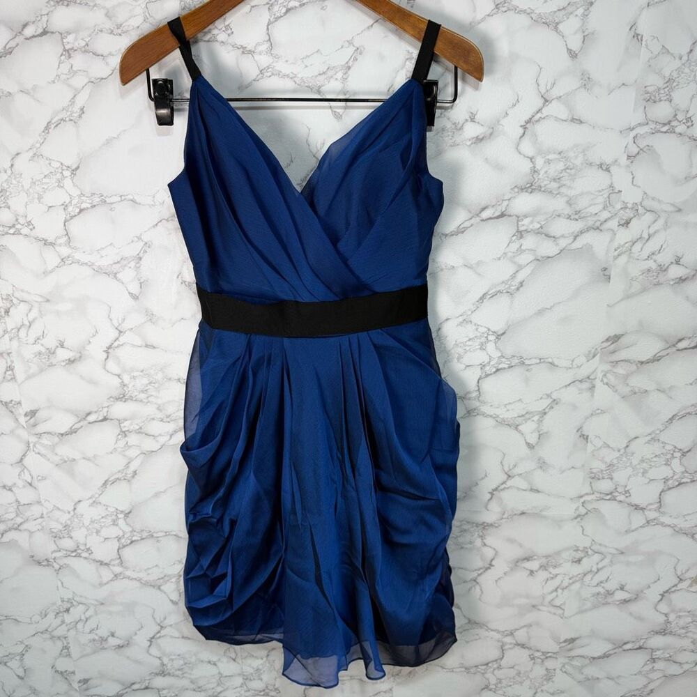 Jim Hjelm Women’s Dress Size 10 Prom Mini Cocktail Blue Silky #F801